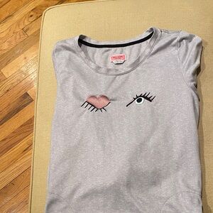 kate spade light gray night shirt with eye design